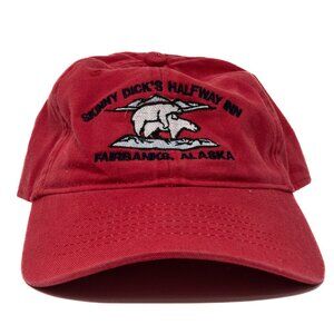 Vintage Red Sunny Dicks Fairbanks Alaska Embroidered Baseball Cap Adjustable Str